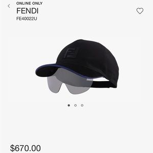 FS Fendi Eyecap fashion show baseball cap with sunglasses